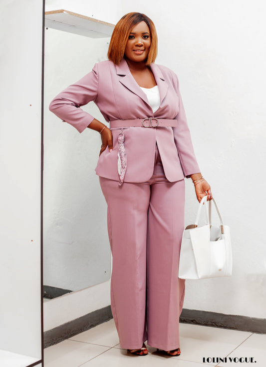 Mauve pant suit with palazzo pants