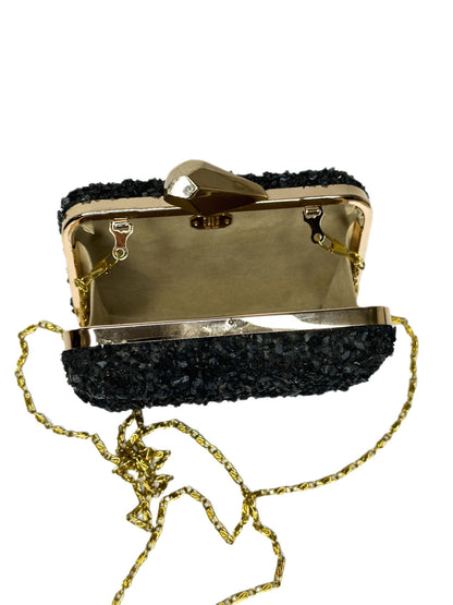 black clutch purse- lolini vogue