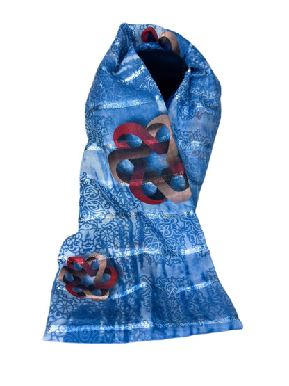 blue patterned scarf with bold designs-lolini vogue