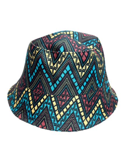 multicolor printed unisex bucket hat-lolini vogue