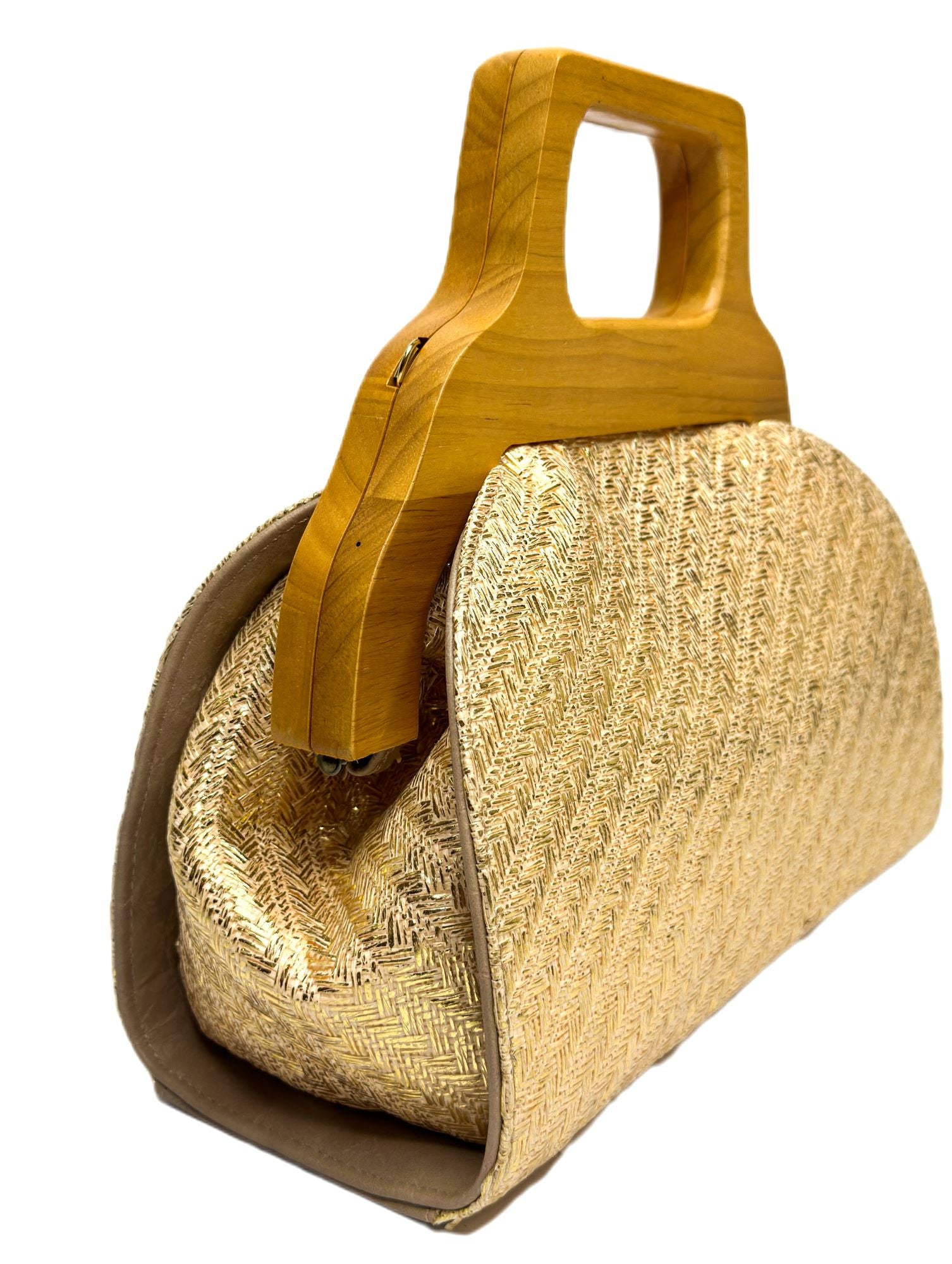 gold tweed hand bag- lolini vogue