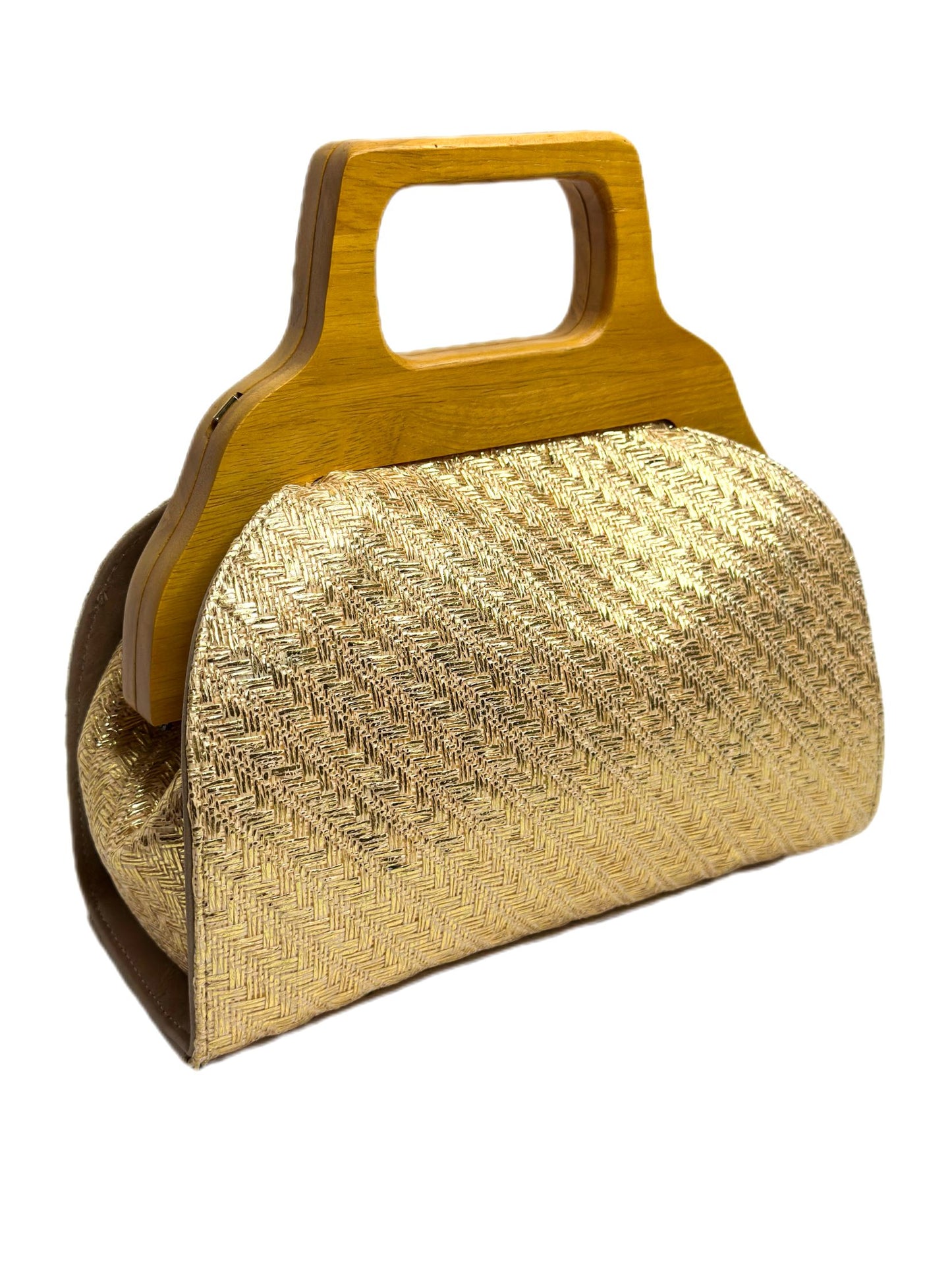 gold tweed hand bag- lolini vogue