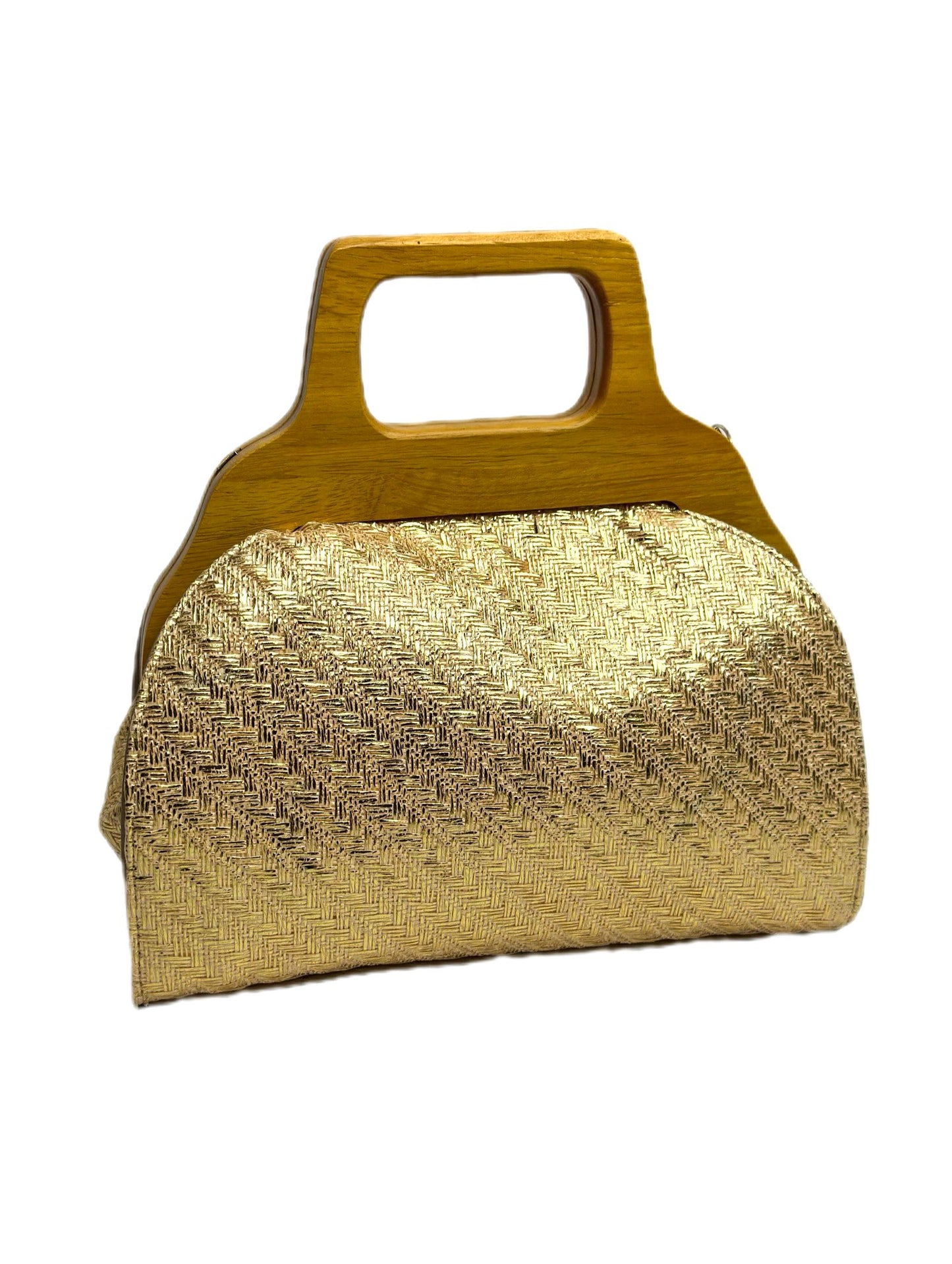 gold tweed hand bag- lolini vogue