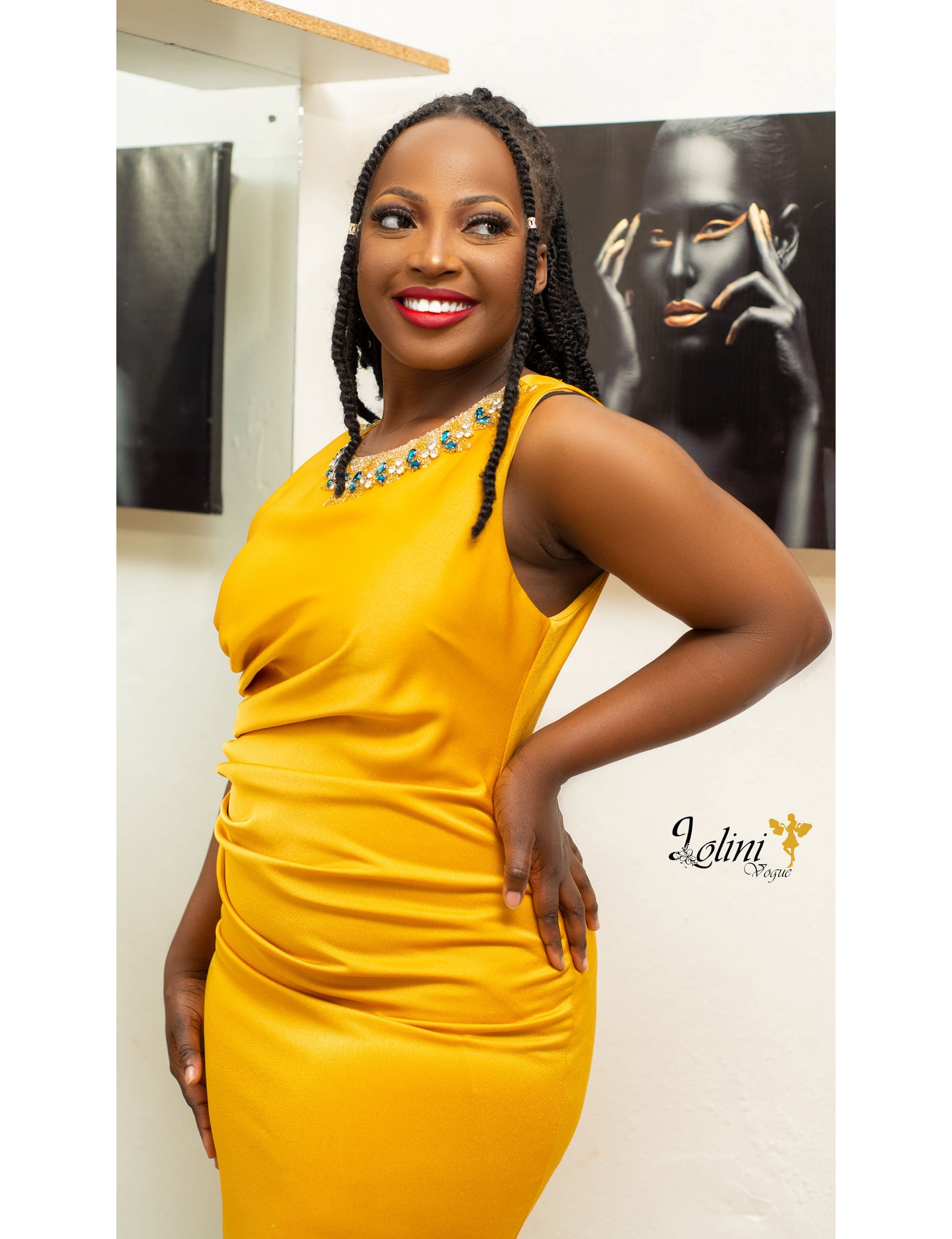 Mustard Knee Length Dress