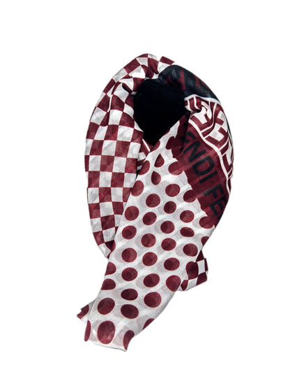 maroon printed scarf-lolini vogue