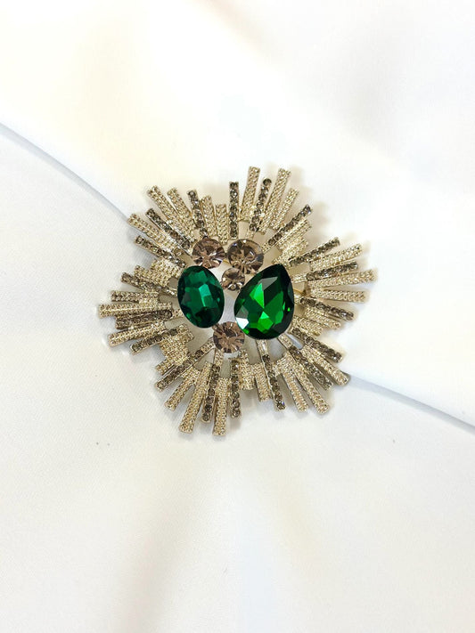 green brooch-lolini vogue