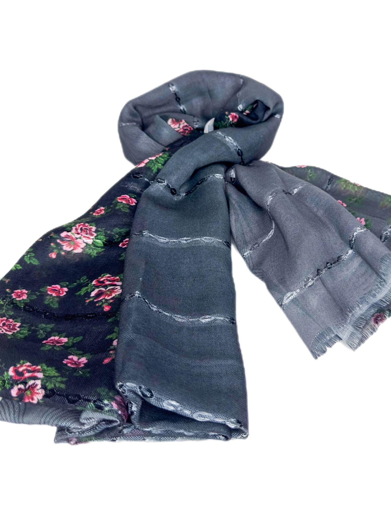 green floral scarf-lolini vogue