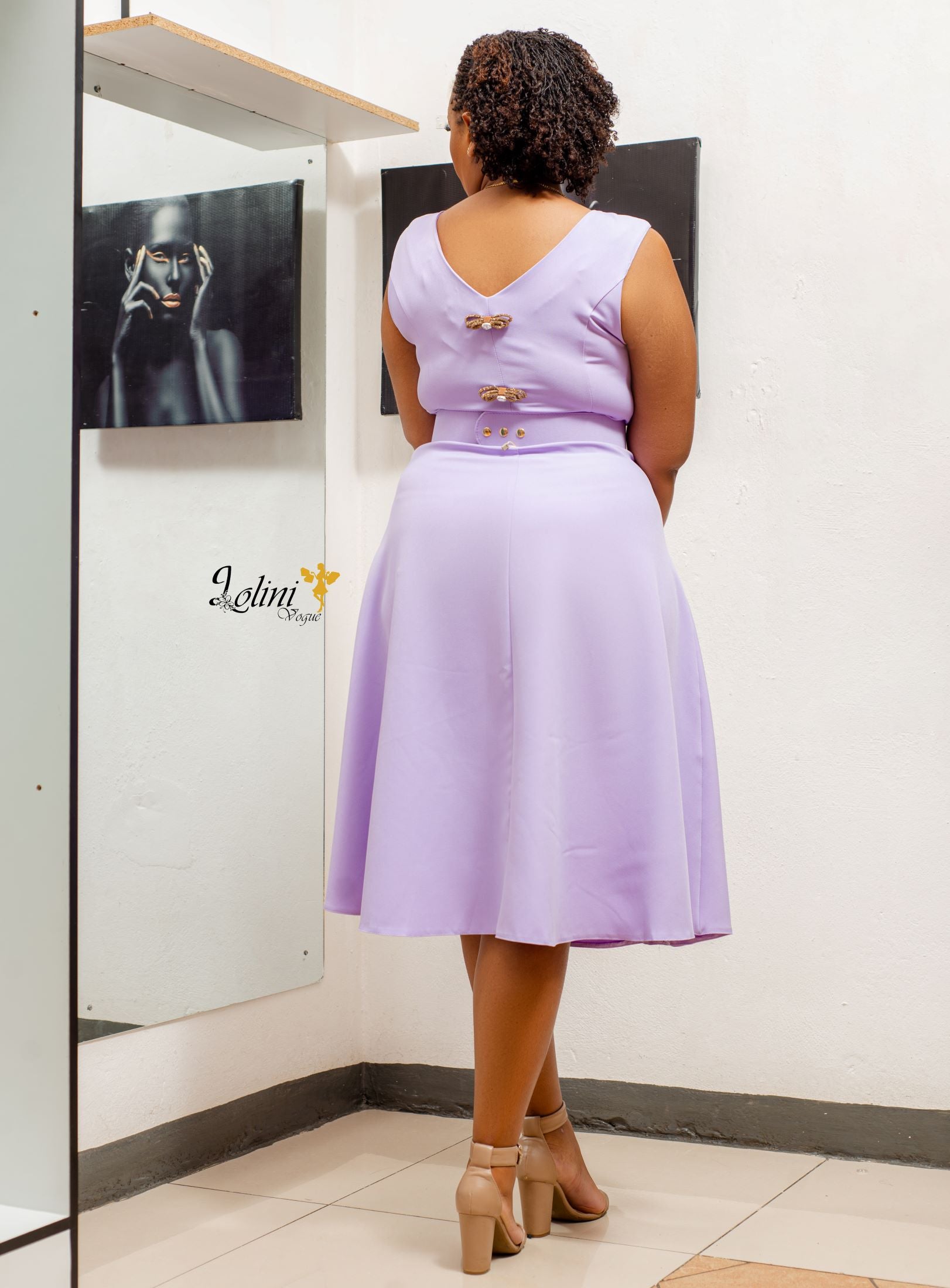 lilac sleeveless dress- lolini vogue