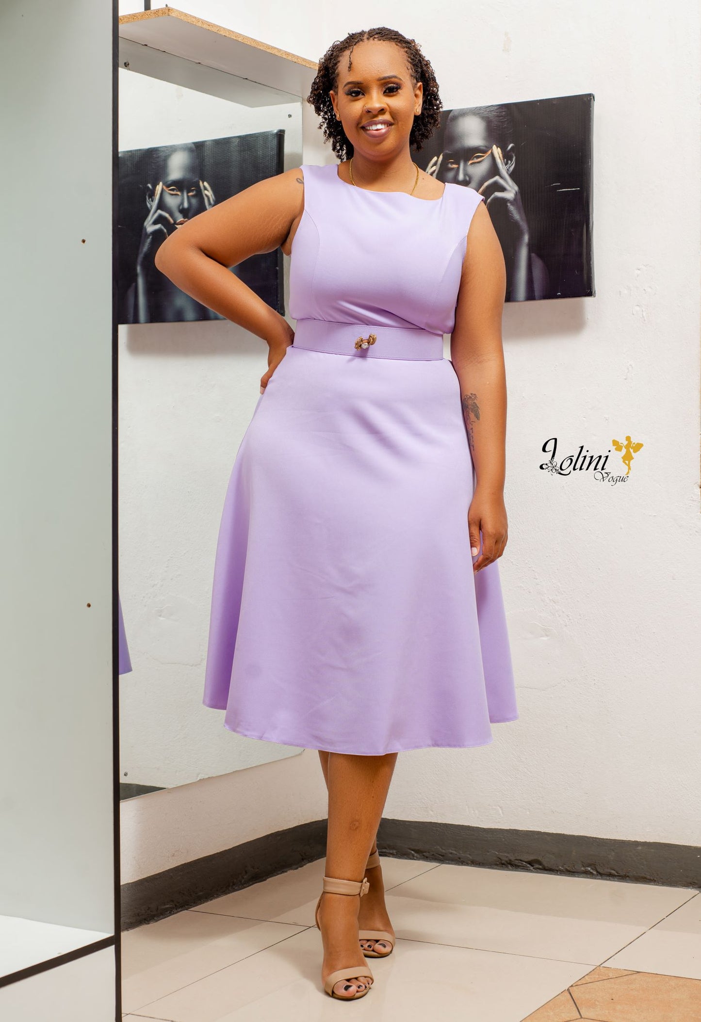 lilac sleeveless dress- lolini vogue