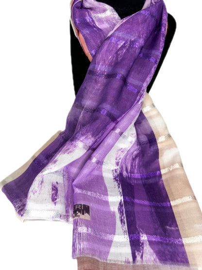 Lilac printed scarf-Lolini vogue