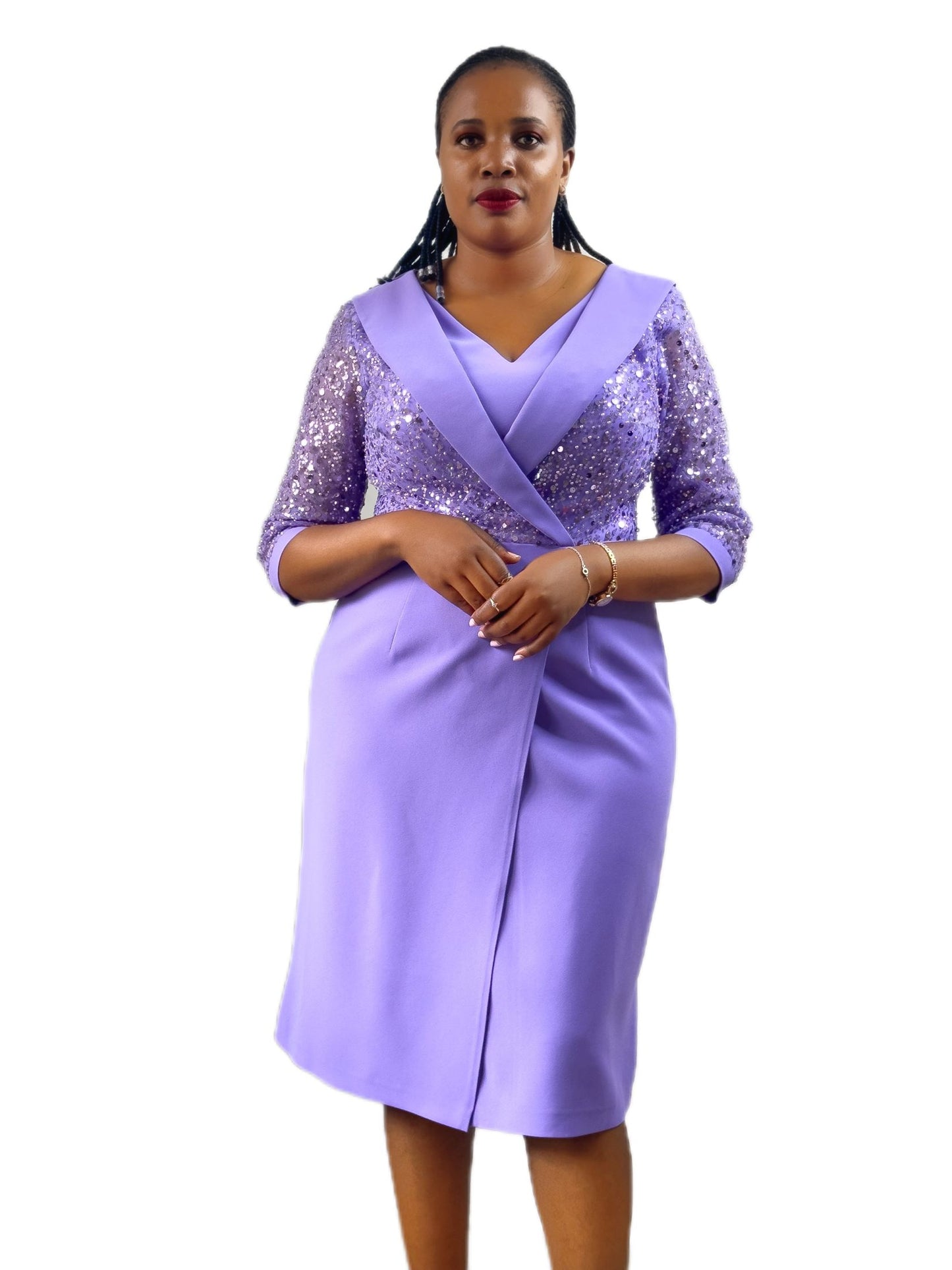 lilac top sequin dress- lolini vogue