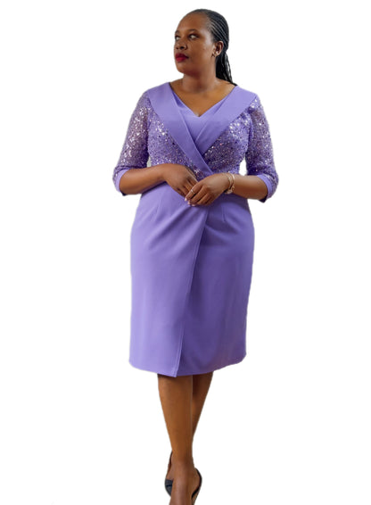 lilac top sequin dress- lolini vogue