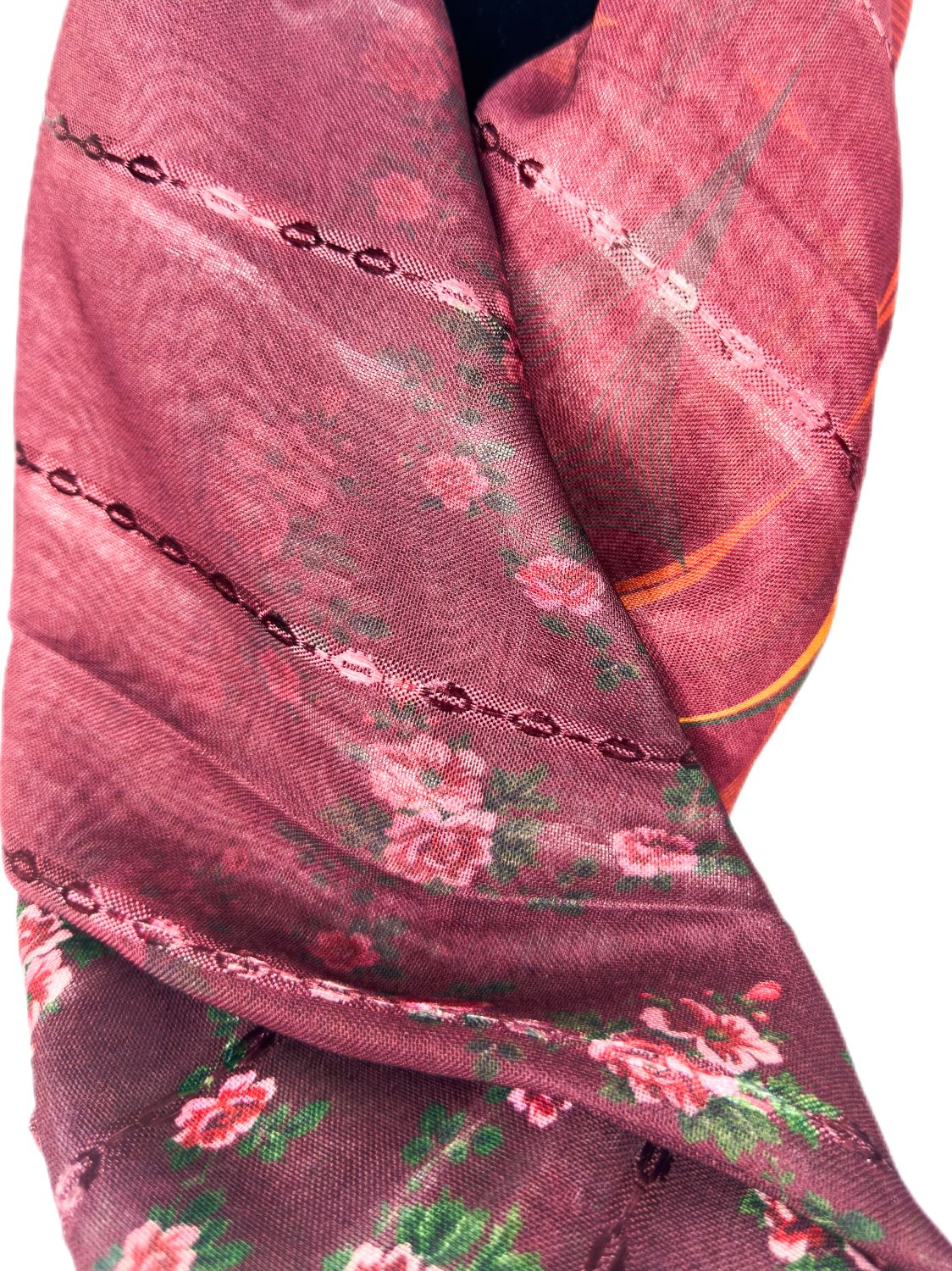 maroon floral patterned scarf-lolini vogue