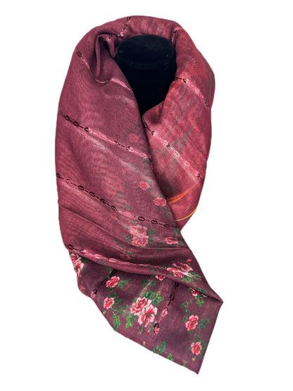 maroon floral patterned scarf-lolini vogue