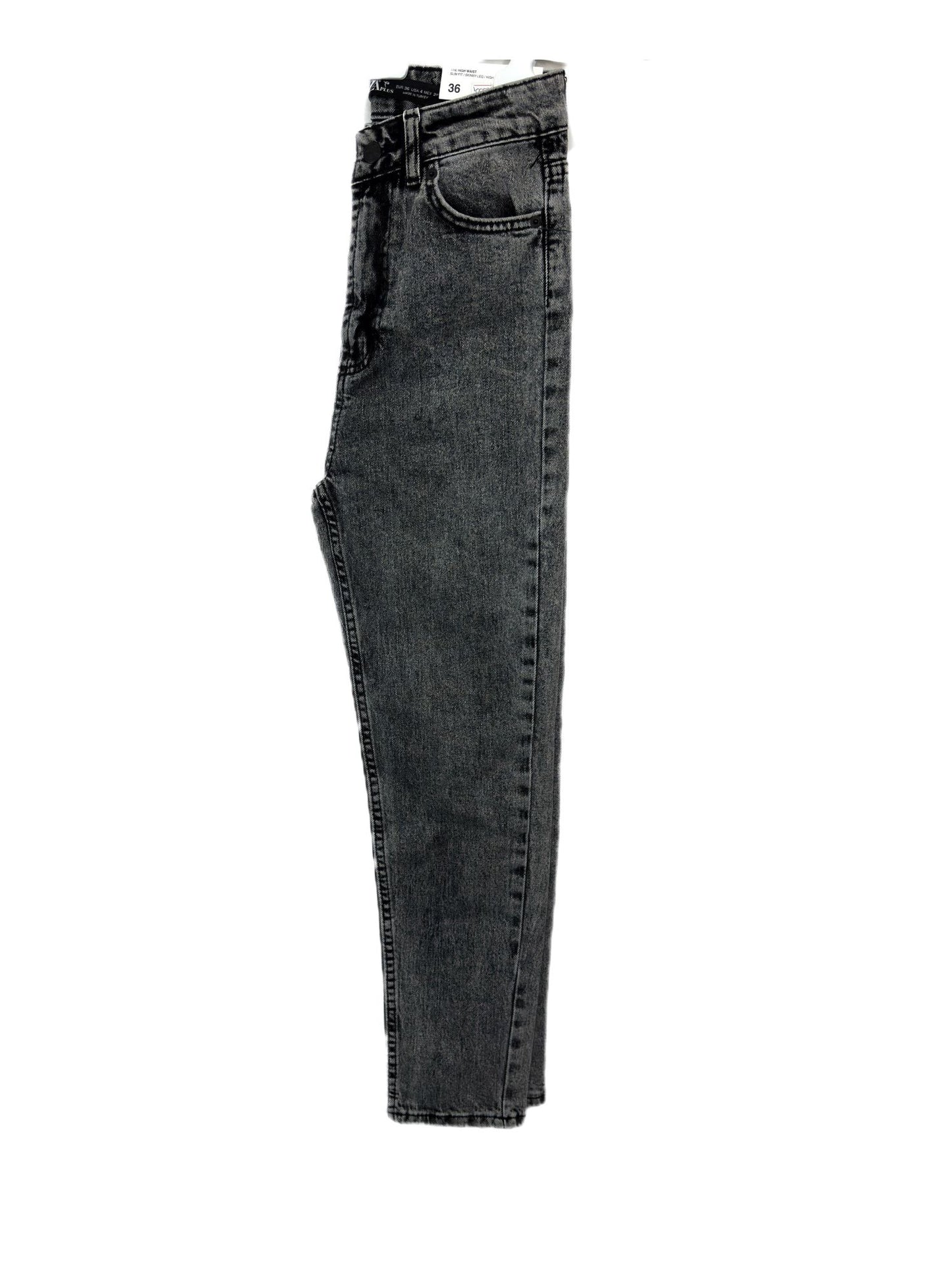 black wash out premium quality high waisted jeans-lolini vogue