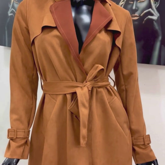 tan flowy trench coat-lolini vogue