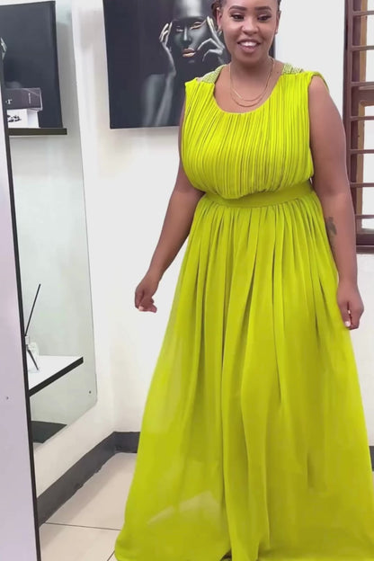 Goddess Chartreuse Dress