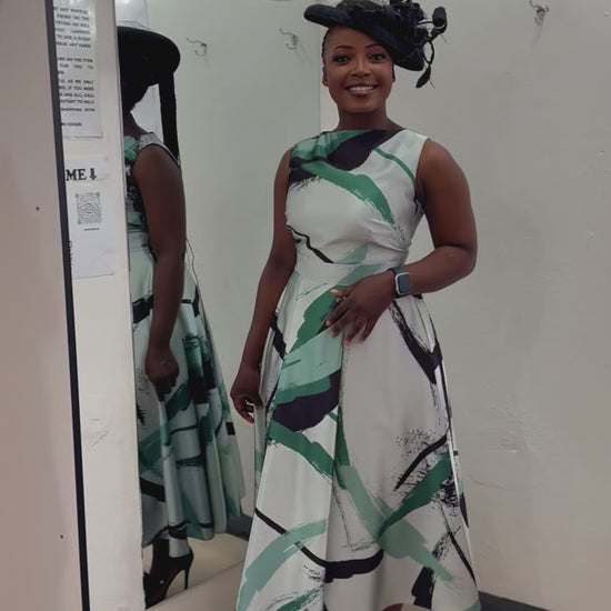 video of mint abstract dress