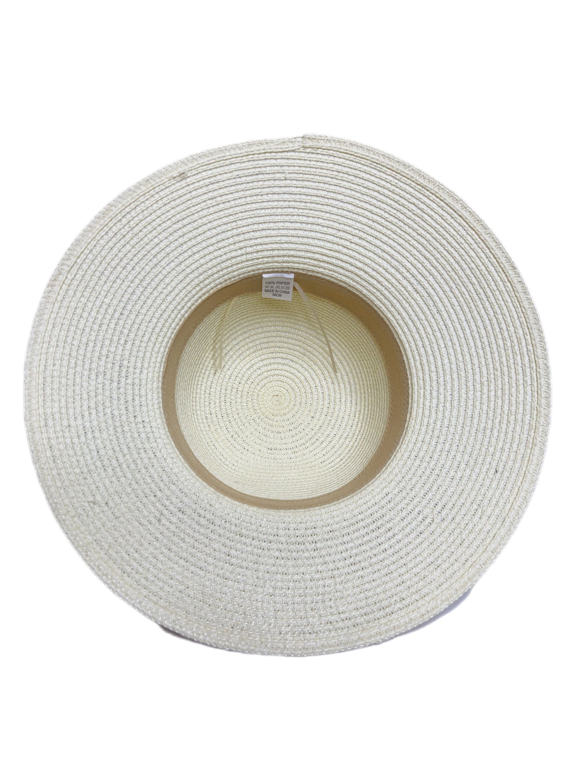 cream round straw hat- lolini vogue