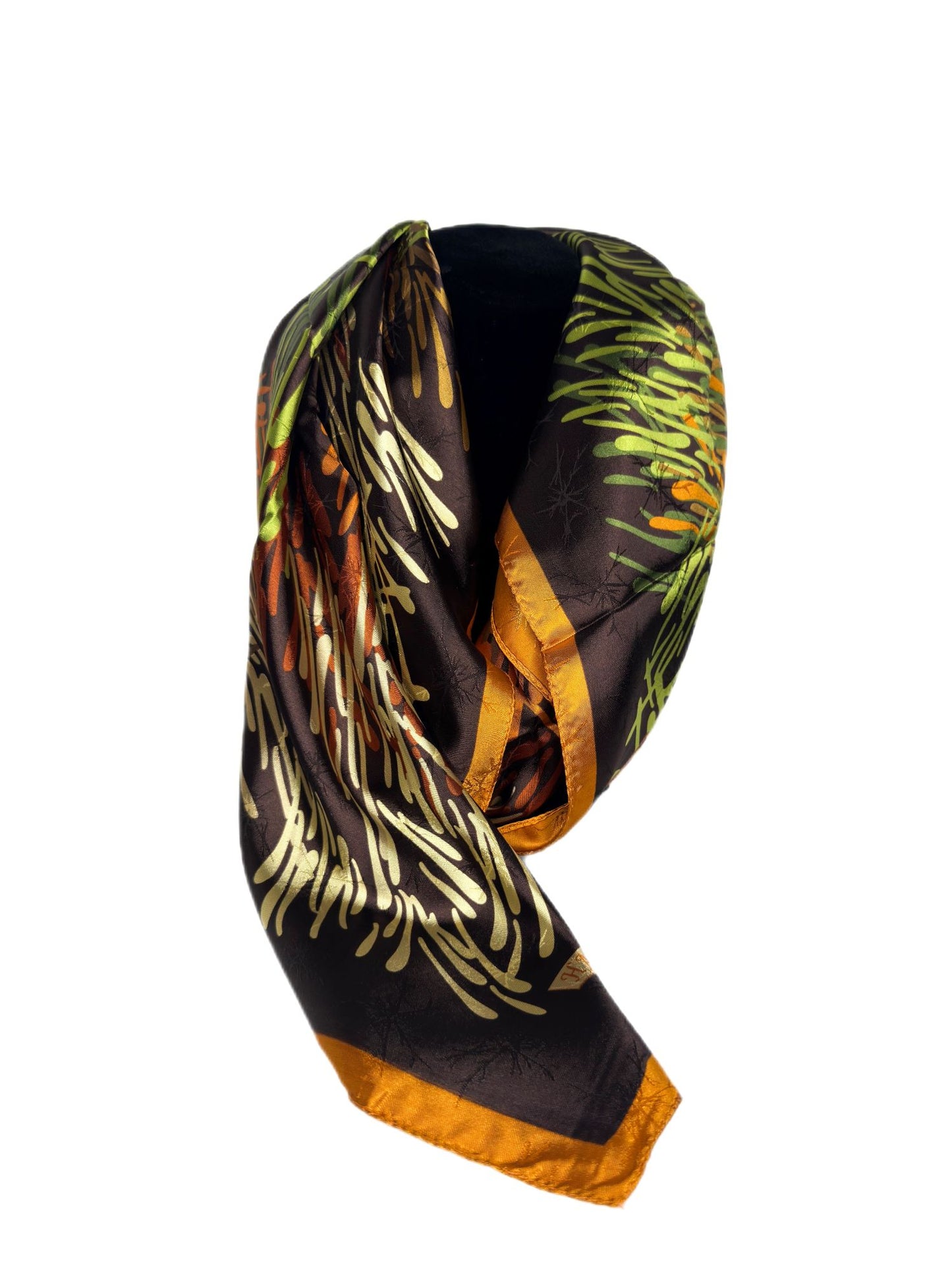 brown silk scarf- Lolini Vogue