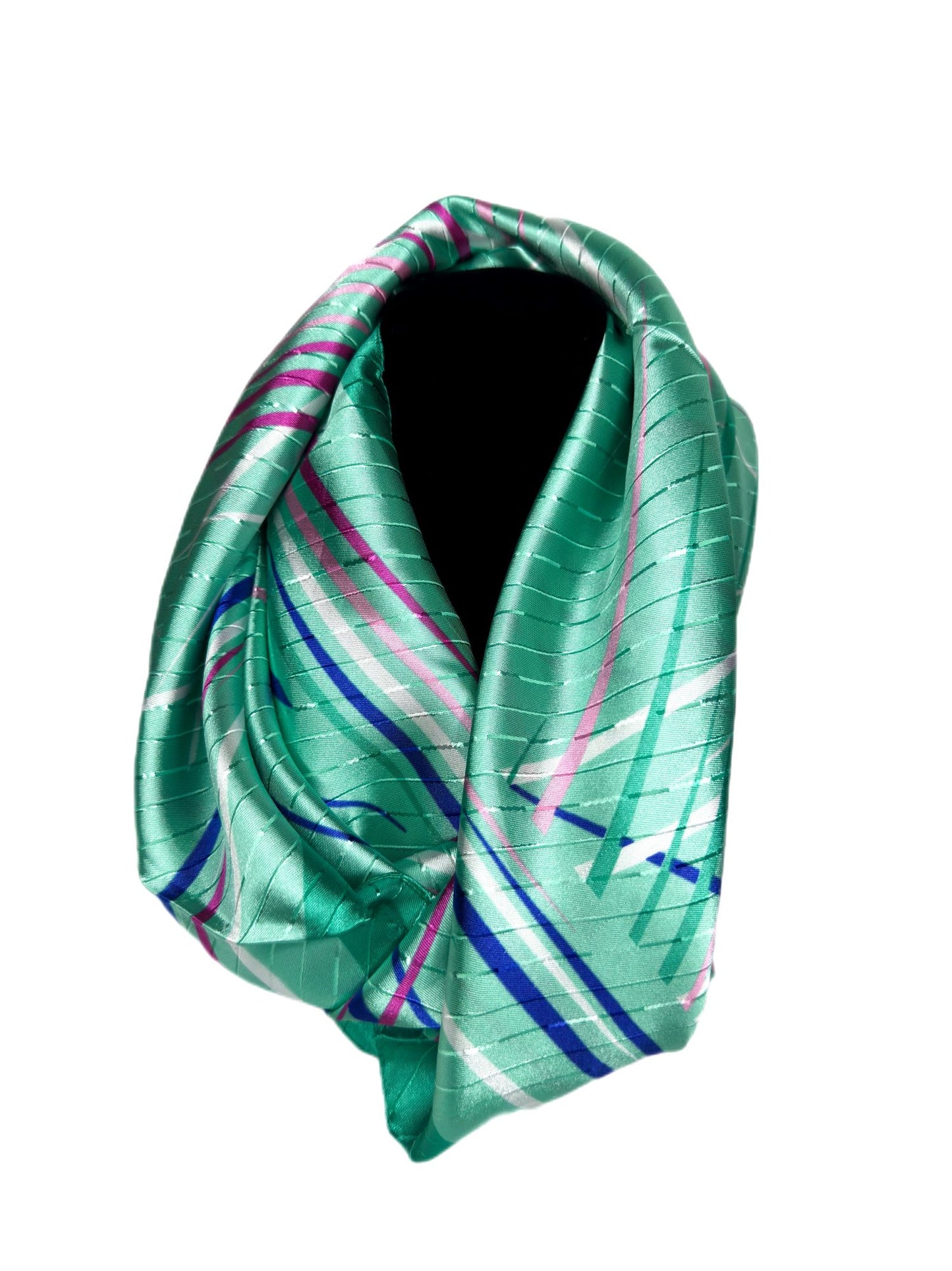 green silk scarf- lolini vogue