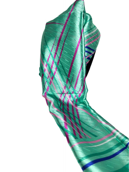 green silk scarf- lolini vogue