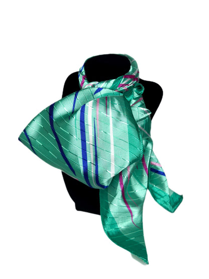 green silk scarf- lolini vogue