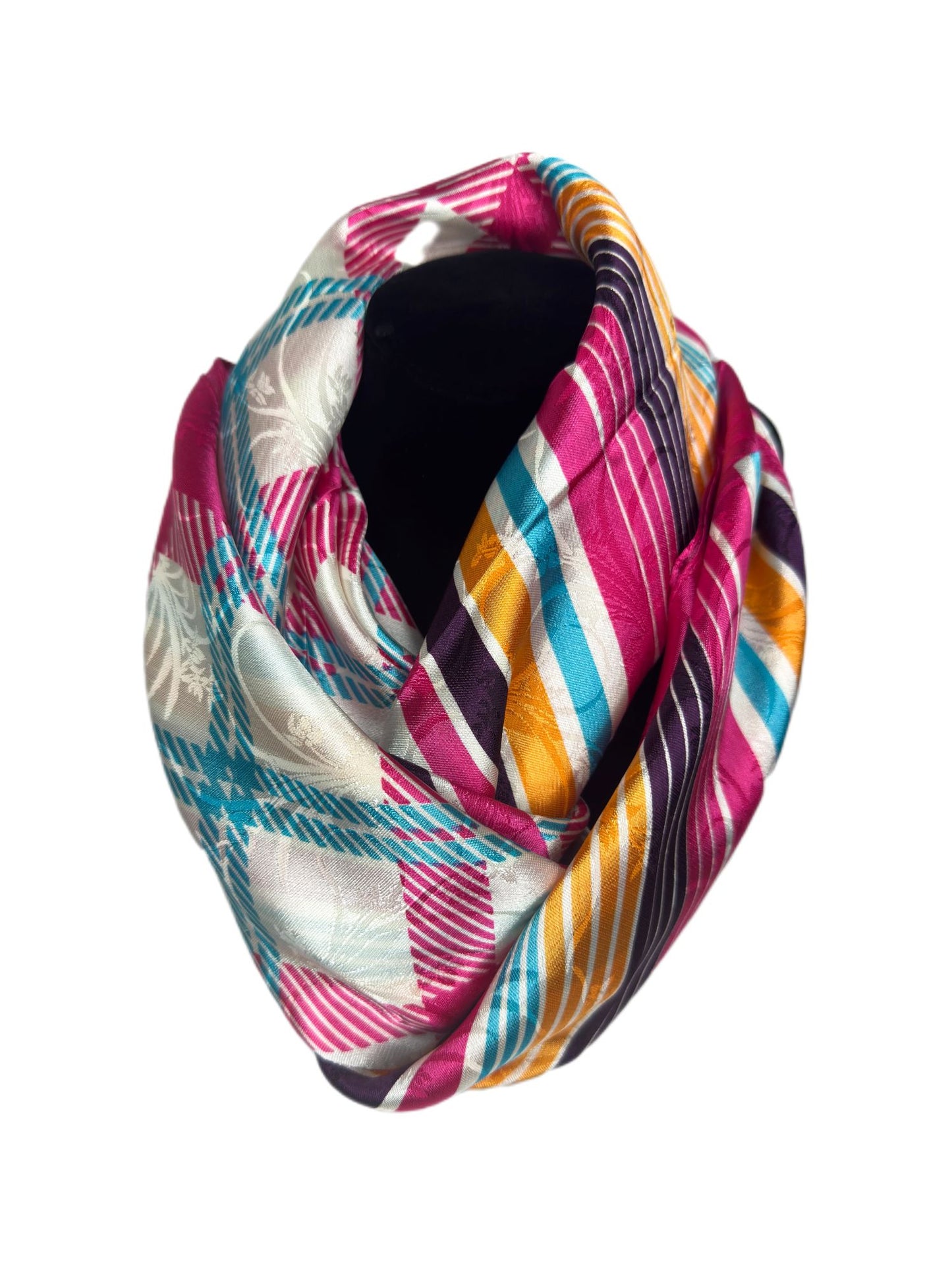 pink printed silk scarf-lolini vogue