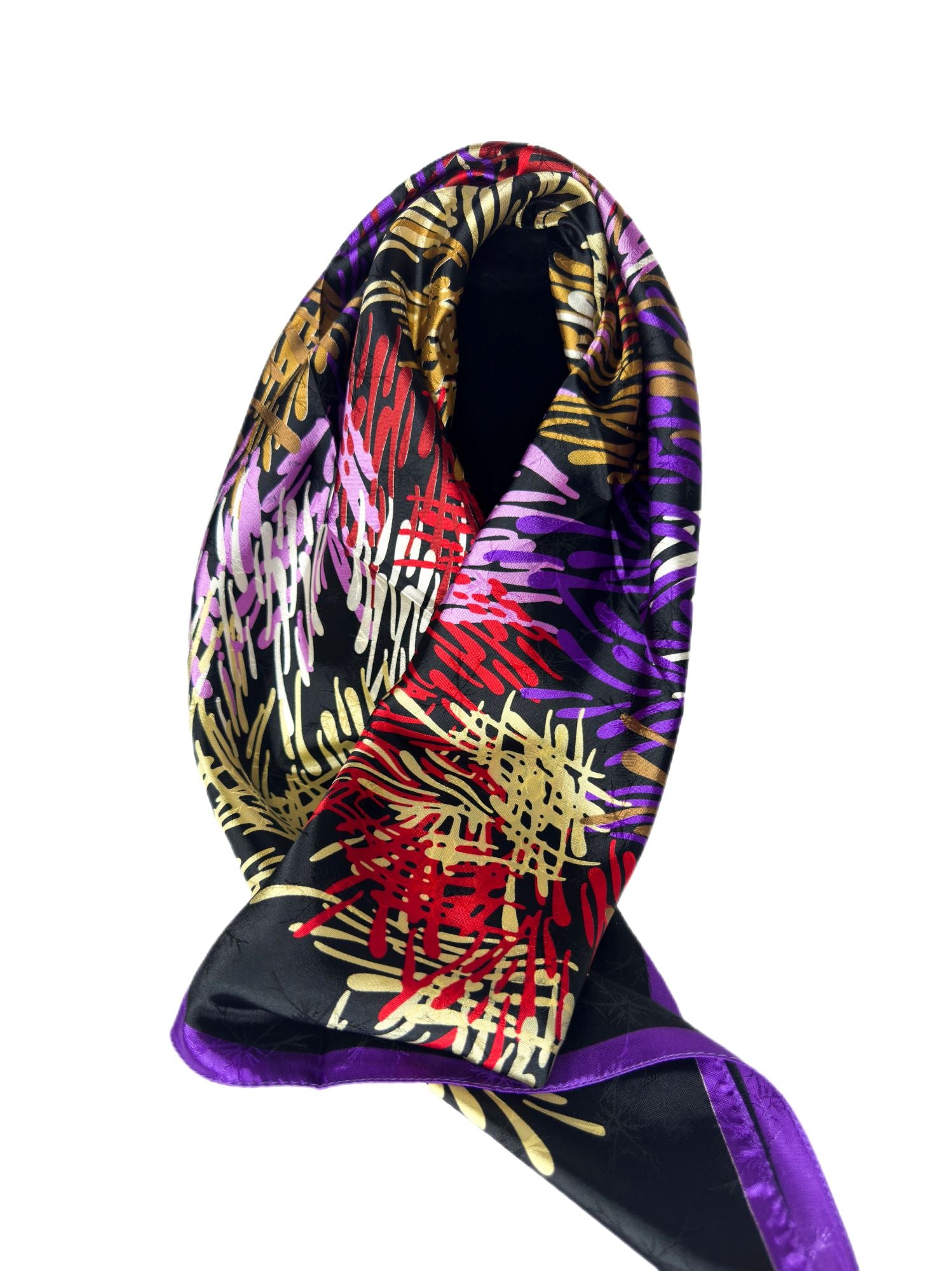 multi color with purple silk scarf-lolini vogue