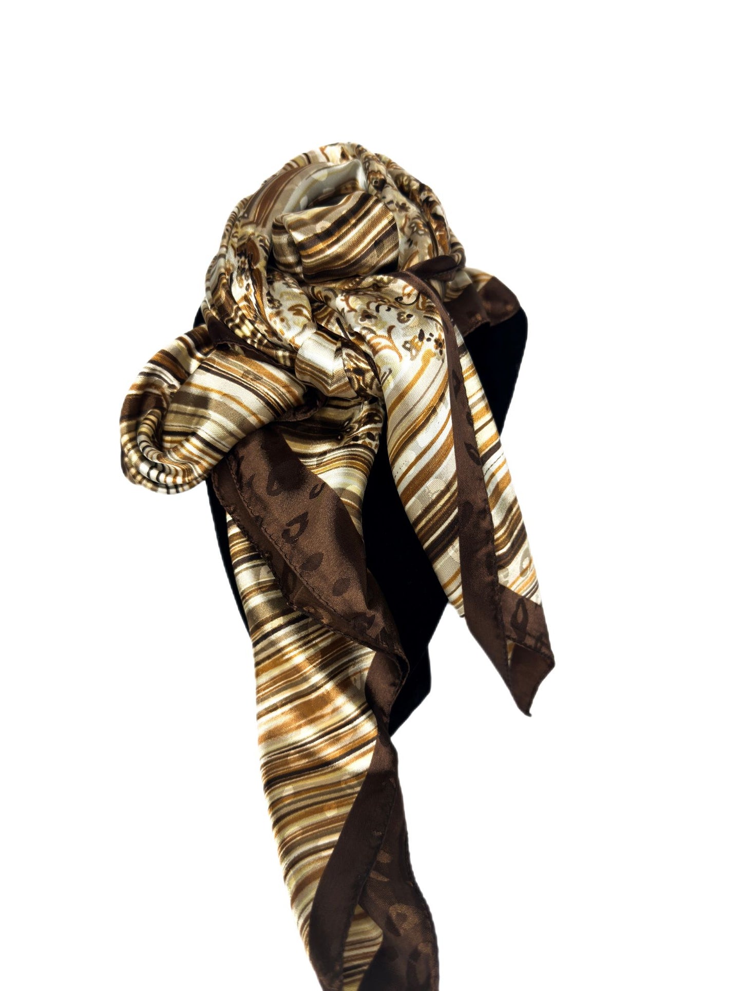 brown silk scarf- lolini vogue