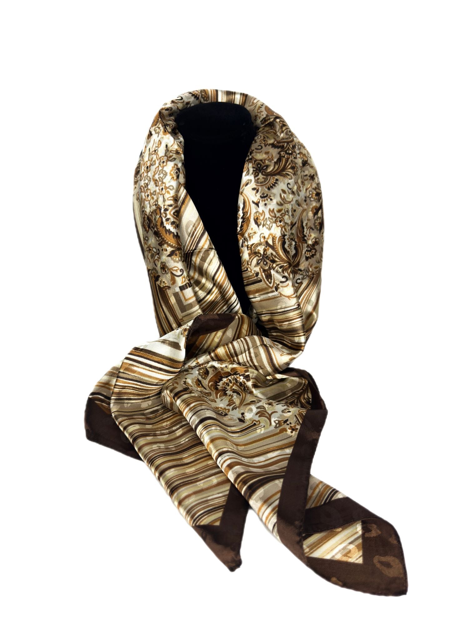 brown silk scarf- lolini vogue