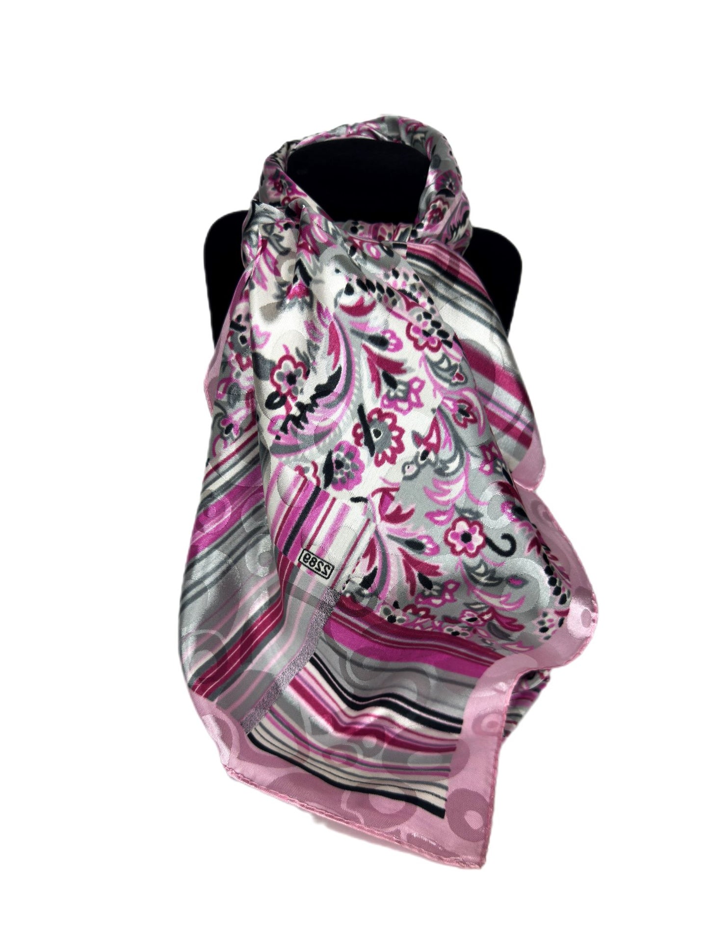 pink printed silk scarf-lolini vogue