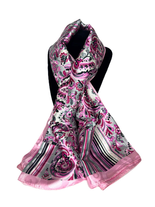 pink printed silk scarf-lolini vogue