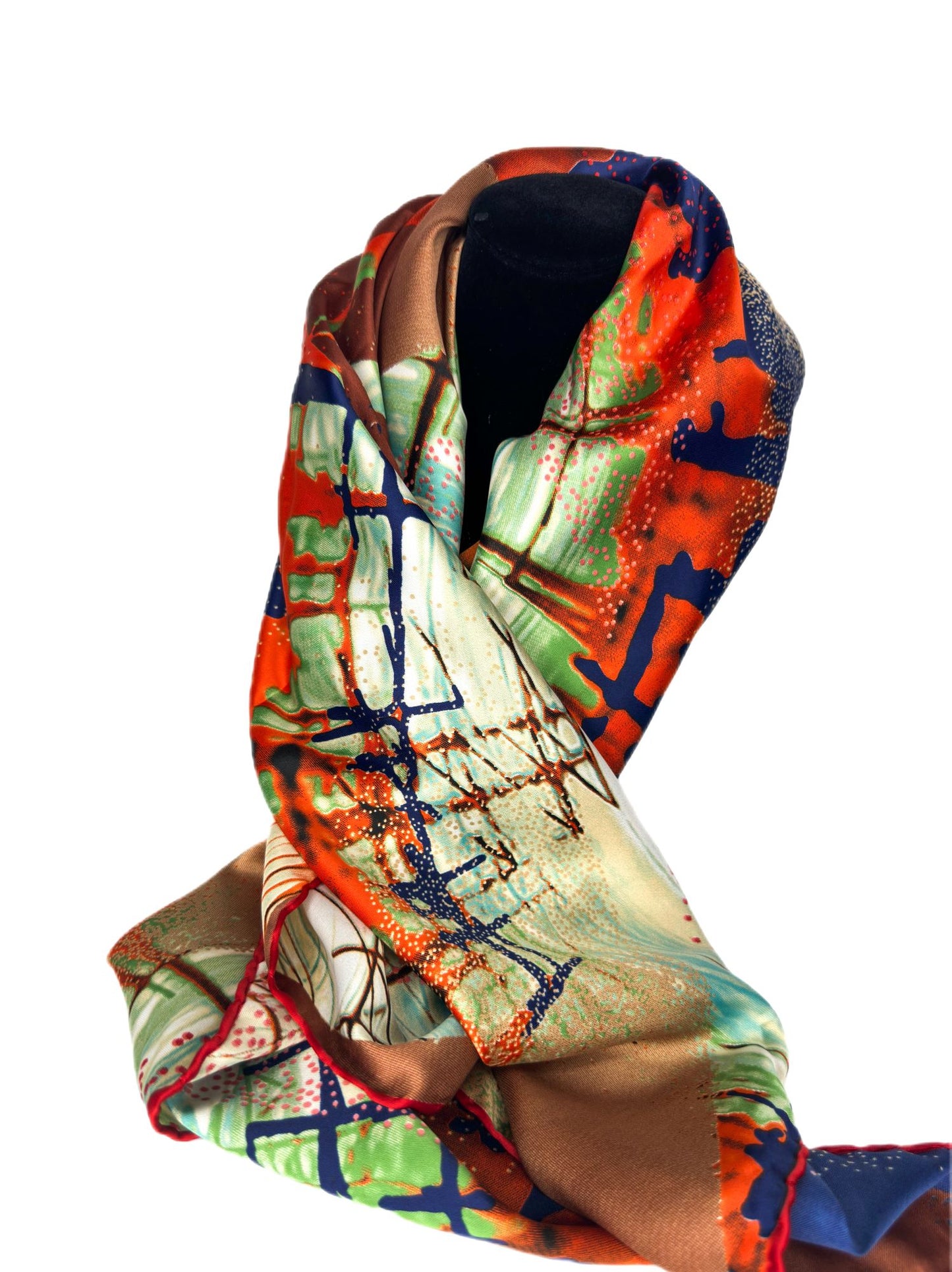 multi color printed silk scarf-lolini vogue