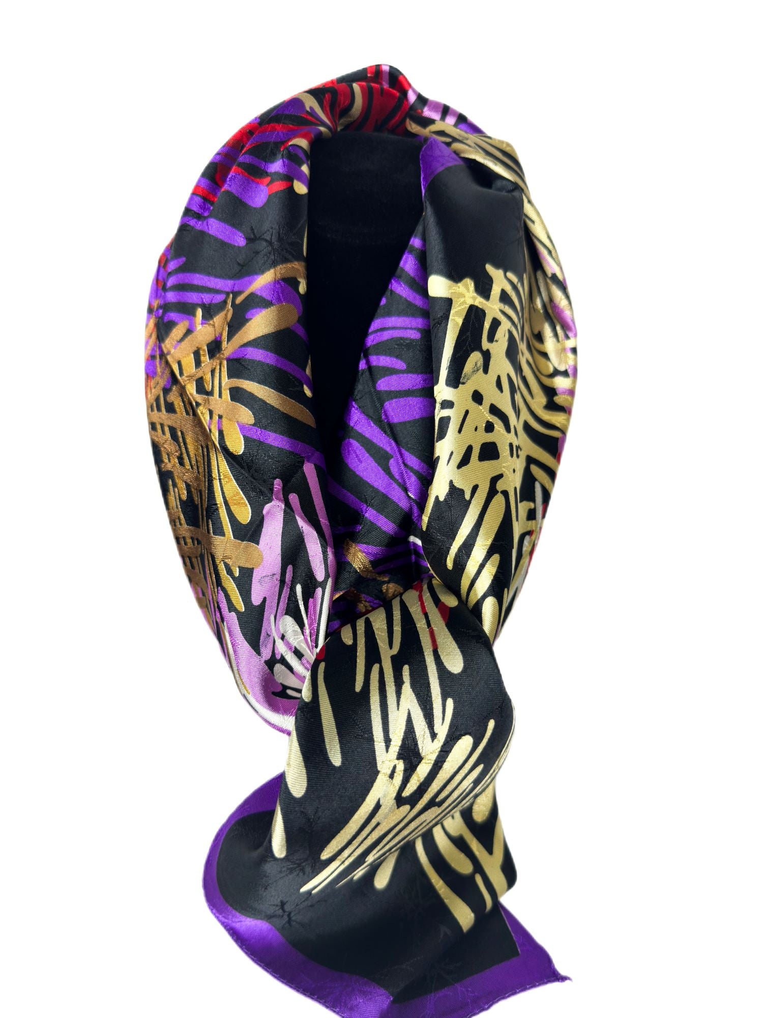 multi color with purple silk scarf-lolini vogue