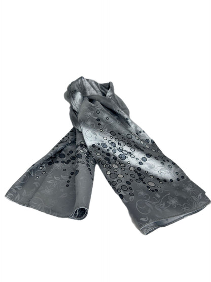 grey patterned silk scarf-lolini vogue