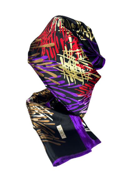 multi color with purple silk scarf-lolini vogue