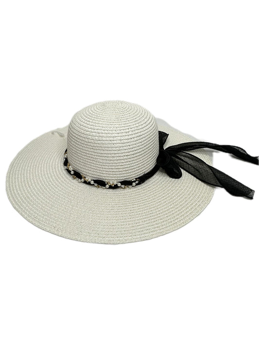 white sunhat with black headband-lolini vogue